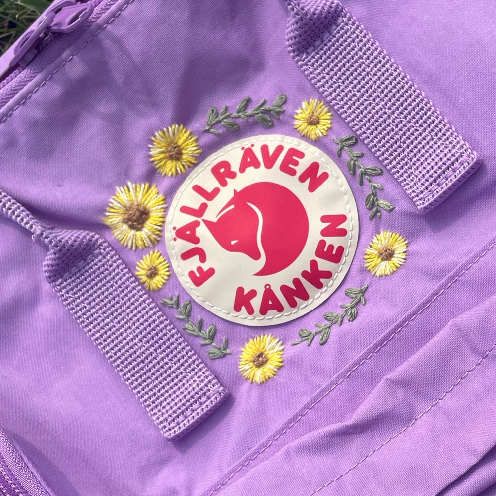 Hand embroidered Fjallraven Kanken